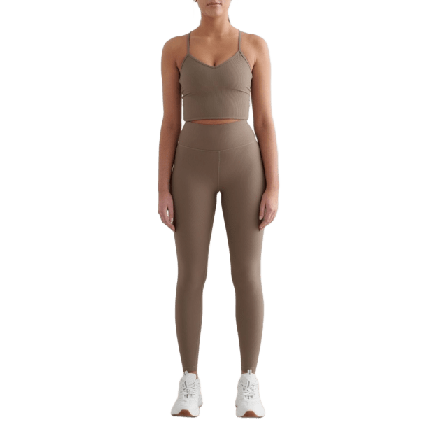 aim'n Ribbed Performance Tights Underdelar Dam Brun XXL