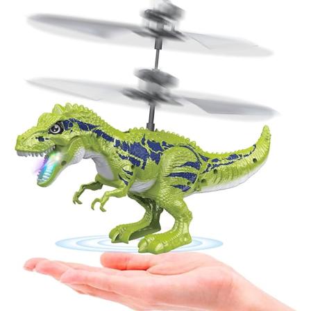 Dinosaurusten lelut, päivitetty lentävä pallolelu, infrapunatunnistus, RC-lentävä pallolelu lapsille, pojille, tytöille, lahjat, LED-valo, helikopteri