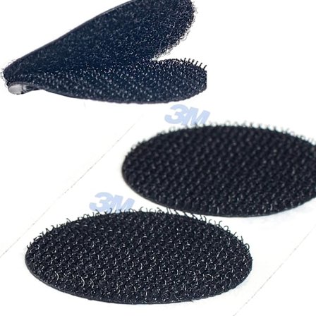 Svarte 100mm x 12 Par Ekstremt Sterke Limputer, Dobbeltsidig Selvklebende, Runde Monteringskroker og Løkker Selvklebende