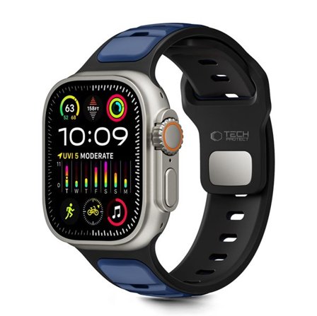 Tech-Protect IconBand Line armband för Apple klocka 44 / 45 / 46 / 49 mm - svart och marinblå