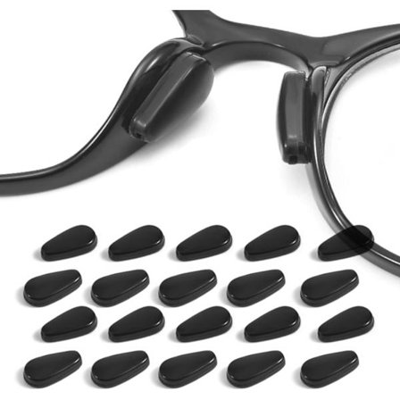 Brille-nese pads, 3,2 mm tykkelse, selvklebende anti-skli brille-nese pads med luftpute, for briller, solbriller, lesebriller (10 par, svart)