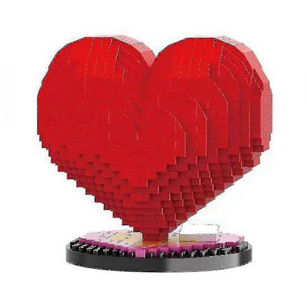 Kærlighed Rød Rose Hjerte Byggeklodser Mikropartikler Byggeklodser Legetøj Romantisk Gave Til Elskede - yujia Hjerteformet