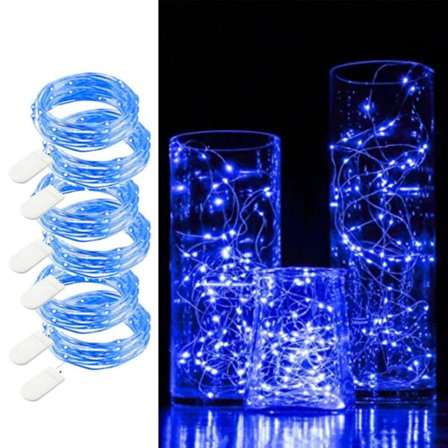 6-Pack 1m Mini LED Ljusslinga Batteridriven Blå