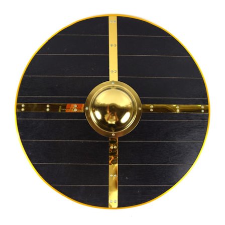 Trä Medeltida Metal Cross Viking Shield SWE170