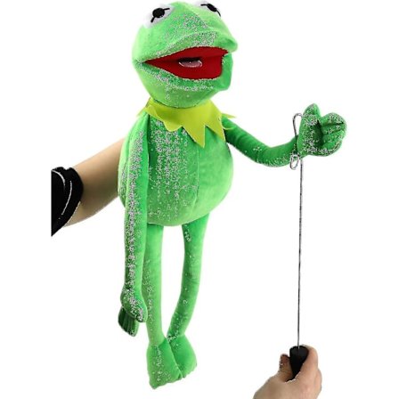 Kermit froske hånddukke, froskeplysj, Muppets Show, myk froskehånddukke egnet for rollespill - grønn, 24 tommer
