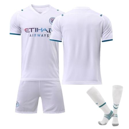 21-22 Manchester City hvit bortefotballdrakt nr. 17 De Bruyne-trøye treningsdress for voksne for barn no number 26