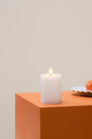 Jotex - Flow Kubbelys Led 12,5 Cm Hvit - FLAMME - Kjøp LED-lys hos Jotex