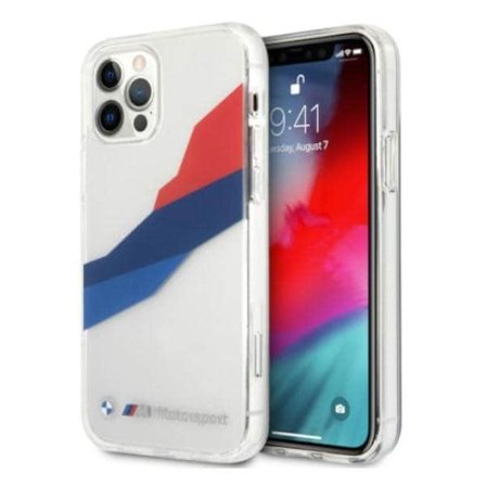 BMW Motorsport Tricolor-etui for iPhone 12 Pro Max - gjennomsiktig