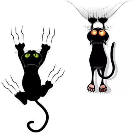 Sorte katteklistermærker til bil - Bildekoration - Biltilbehør - Dekoration til kofanger, vinduer, vægge, bagage Sorte kattehoveder