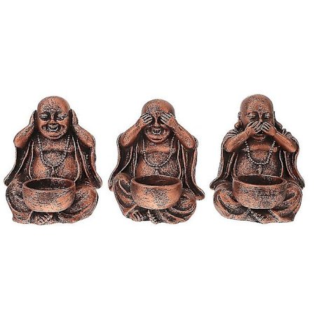 3 st Buddha Staty Ljusstake