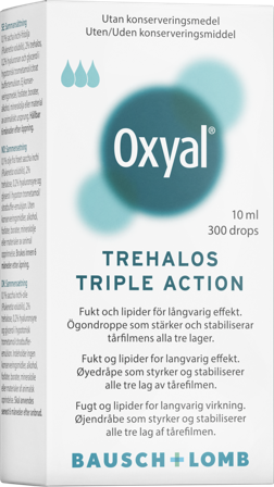 Oxyal Trehalos Triple Action øyedråper 10 ml