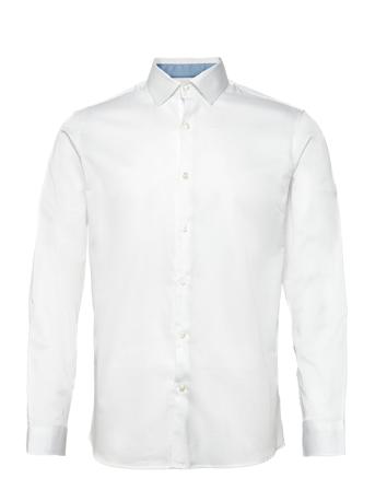 Slhslimflex-Park Shirt Ls B Skjorte Uformell Hvit Selected Homme