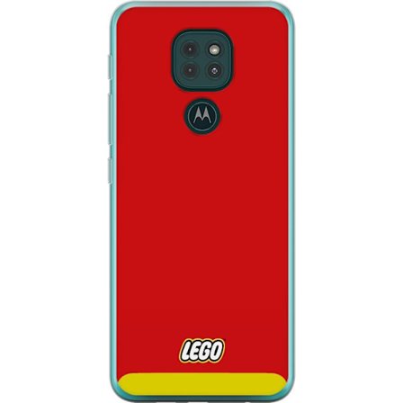 Kompatibelt Mobilskal till Motorola Motorola Moto G9 Play Lego Röd Gul Poster Byggklossar Officiell Logotyp Leksaker Retro Vintage Design Klassiskt L