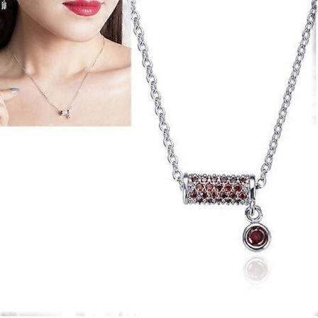 Modehalsband för kvinnor i S925 sterlingsilver med litet midjehängsmycke