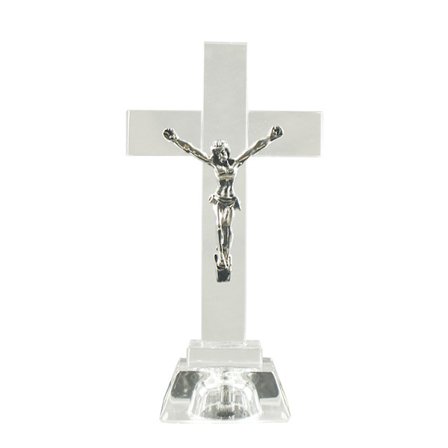 Kristall Jesus för korsstaty för hemkyrkan skrivbordsdekoration hantverksprydnad