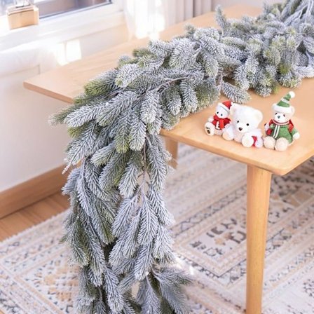 Moorle Joulukranssi 1,7m Lumipeitteinen Seetri Talvikranssi Oveen & Seinälle – Joulu Koriste Sisälle/Ulko