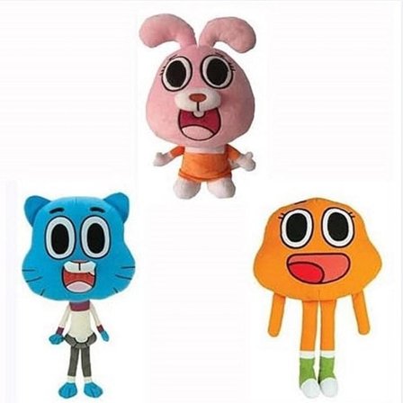 3 stk Gumball tegneseriefigur herlig myk dukke jente plysjleke