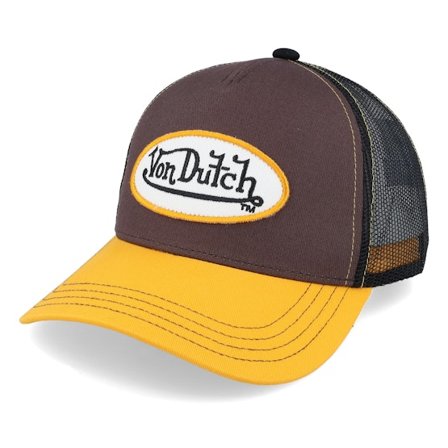 Von Dutch - Grigio trucker Cappellino - Oval Patch Grey/Orange Trucker @ Hatstore