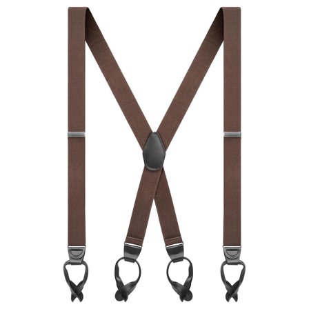 Vexel | Tirantes para botones forma de X en marrón oscuro para hombres - Tirantes para botones