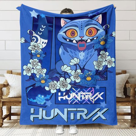 Huntrix K-Pop Trykt Tæppe | Flanellplaid til Sofa & Seng (Anime Tema)]SNT060]70+100cm SNT060 SNT060-FQ-