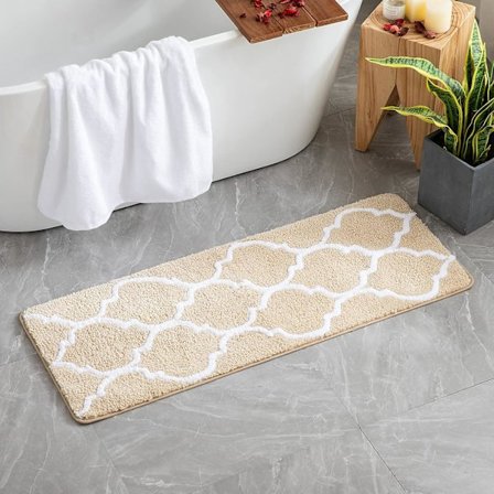 Rektangulär badrumsmatta marockanskt mönster dusch entrématta icke