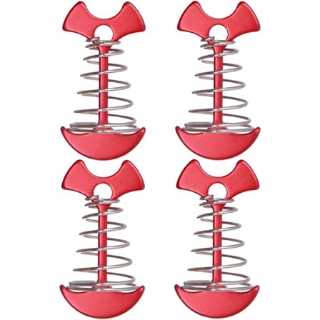 4 stk. Fiskebens Teltplugger Legering Aluminium Gulv Bakke Spiker Krok Camping Telt Tilbehør for Utendørs Fest Reise Camping (Rød) Treningsutstyr
