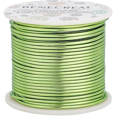 12 Gauge 30 meter Pletsikker Smykkehåndværkstråd Bøjelig Aluminium Skulptur Metaltråd til Smykkefremstilling Perlearbejde Gulgrøn