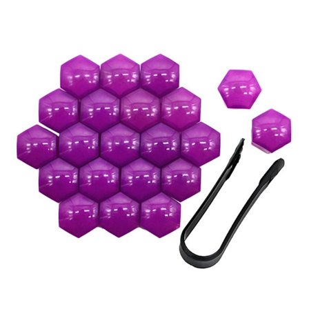 40 stk 17mm/19mm bilhjulkapsler Bolte LILLA 19MM