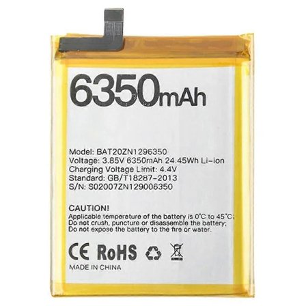 Doogee S96 GT/S96 Pro 3.85V 6350mAh Li-Polymer Akun Asennusosa (Koodi: BAT20ZN1296350)