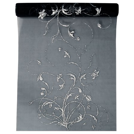 Sort Organzastof med Glitter