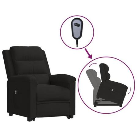 Vidaxl Reclinerfåtölj Med Uppresningshjälp Svart Sammet Svart