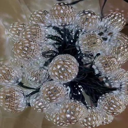Marockansk Lampa, Juldekoration, Inomhus Ljusslinga, 3 Meter | 20 Led Orientalisk Dekoration (vitt Ljus