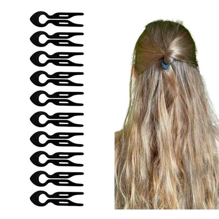 10x Hårnål Bun Tool Svart M