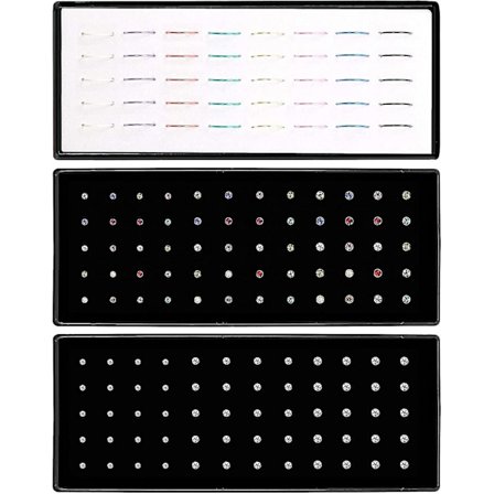 3 sæt 160 stk næseringe og studs, kirurgisk rustfrit stål studs ring hoop, ideel gave til kone eller daglig brug