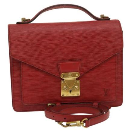 Louis Vuitton Vintage Pre -owned Leather Monceau Rød, Dame Vintage Tasker, Størrelse: ONE Size