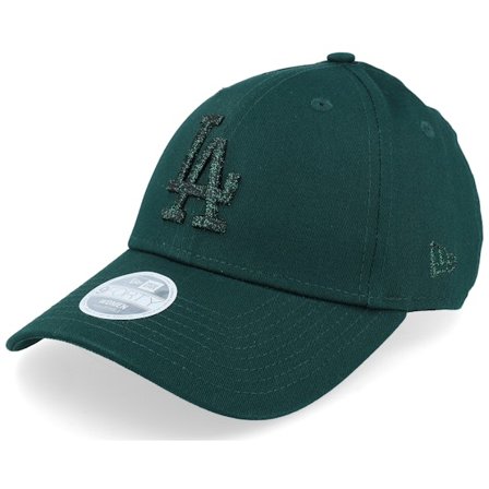 New Era - MLB Green adjustable Czapka Z Daszkiem - Los Angeles Dodgers Womens Metallic 9FORTY Dark Green Adjustable @ Hatstore