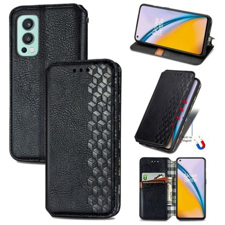Oneplus Nord 2 Embossed Premium Plånboksfodral - Svart Svart