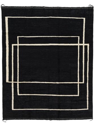 Squared Teppe Håndknyttet 245X297 Svart Afghanistan