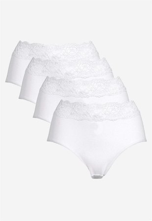 Cellbes of Sweden - Miditrosa i bomull 4-pack - vit - för damer - 46/48