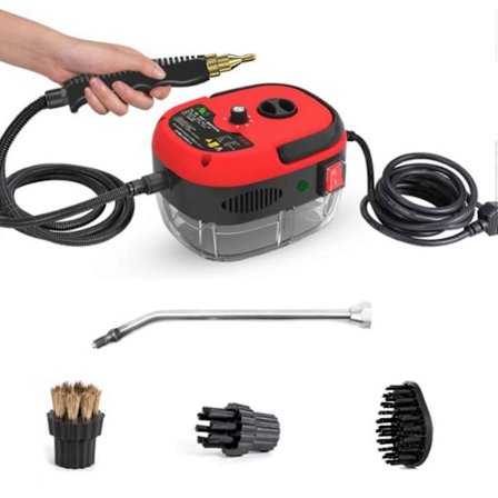 Høytemperatur Høytrykks Mobil Rengjøringsmaskin Damprenser Elektrisk Damprenser for Hjem EU Plugg Rød