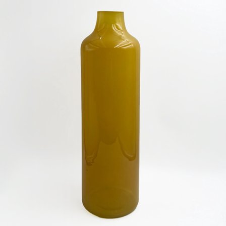 Glasvase, 12x12x39,5 cm, karamelfarvet