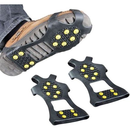 Pigger for sko og støvler, sklisikre pigger for gåturer, vinterpigger med glidelås, skostørrelse: Dame 7-10/Herre 5-8