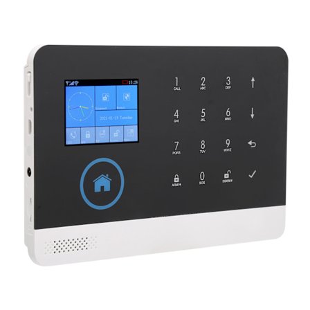 Smart Home Security System med 2,4-tommers WIFI+GSM, brann- og tyverideteksjon, intelligent overvåking - 100-240V