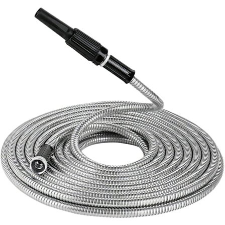 50ft Teleskopisk Vattenslang Rostfritt Stål Trädgårdsslang Läckagesäker Mångsidigt Munstycke Husdjur