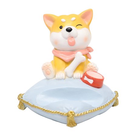 Söt mobiltelefonhållare i form av husdjur, miljövänlig harts, dekoration för hem, bil och kontor, hund