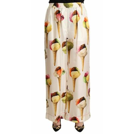 Dolce & Gabbana, Wide Trousers Roze, Dames, Maat:L