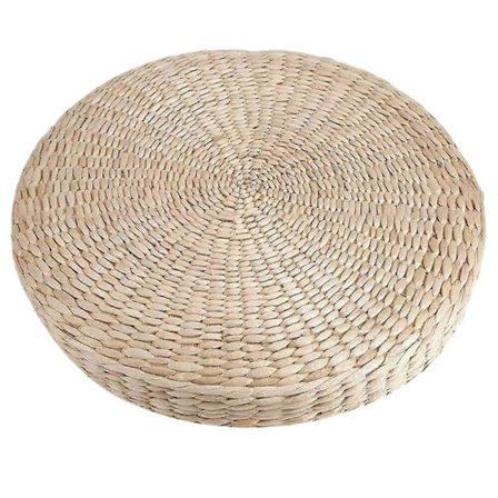 Rund Halm Stol Måtte Græs Pude Beige Håndlavet Vævet Gulvpude Måtte Yoga Tatami Indretning 40x