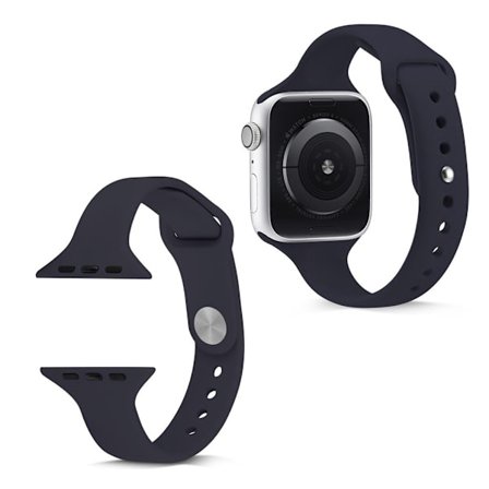 Apple Watch Series 5 40mm narrow silikon klockarmband - mörkblå