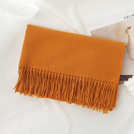 Ny scarf för höst och vinter, koreansk stil, mångsidig damscarf i imitation cashmere, enfärgad varm scarf, sjal
