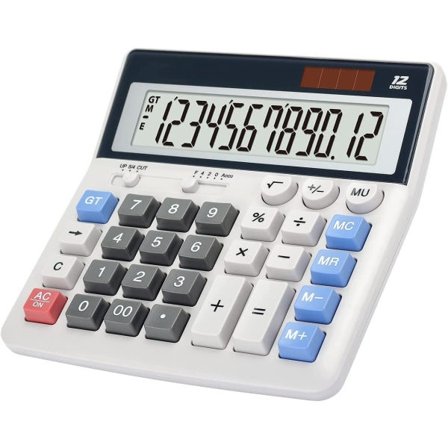 IC Miniräknare med stora tangenter, stor display, 12-sifret, skrivebordsmodell